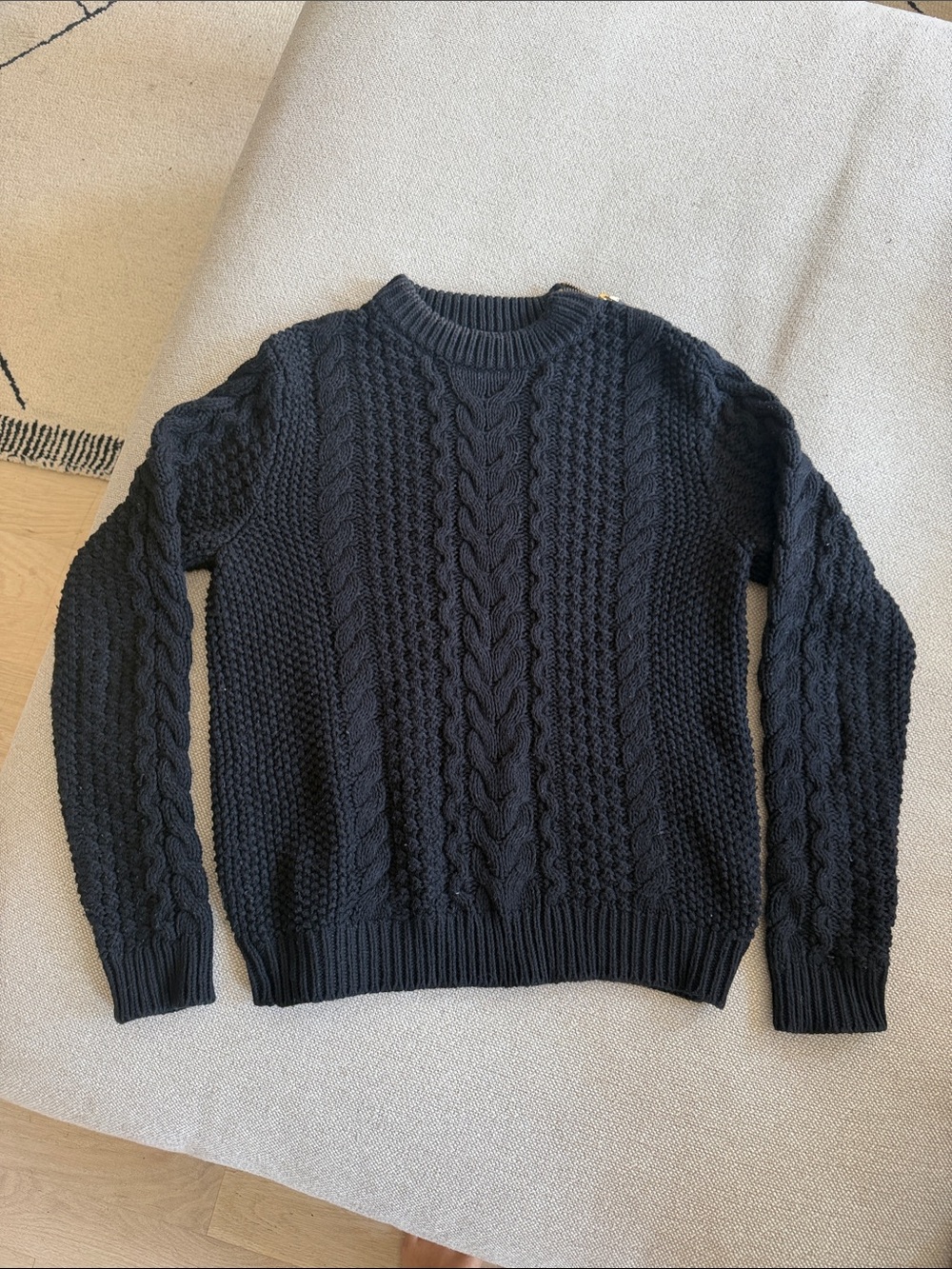 Polo by Ralph Lauren Black Cable-Knit Crewneck Sweater